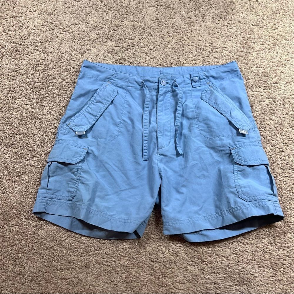 REI Nylon UPF 30+ Hiking Shorts Blue Drawstring Size XL 16/18 Girls